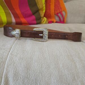 Vintage Pat Areias Lizard Belt with a Relios Silver Plated Buckle  Custom?